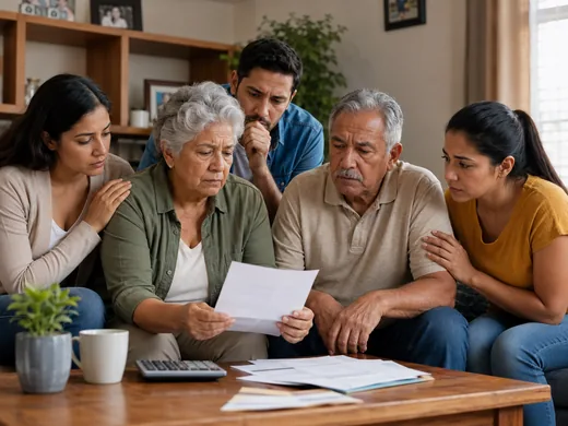 Familia revisando opciones de cobertura médica